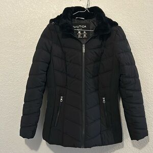 Nautica puffer coat with detachable hood
